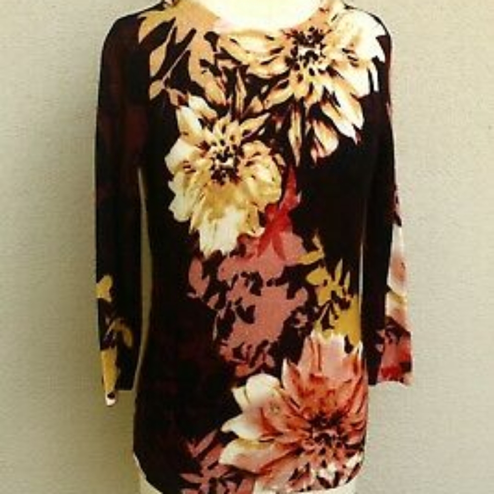 TALBOTS Cashmere Bold Floral Top
